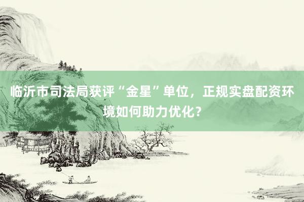 临沂市司法局获评“金星”单位，正规实盘配资环境如何助力优化？