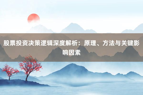 股票投资决策逻辑深度解析：原理、方法与关键影响因素