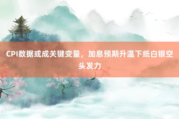CPI数据或成关键变量，加息预期升温下纸白银空头发力