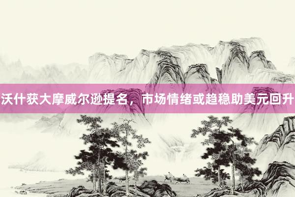 沃什获大摩威尔逊提名，市场情绪或趋稳助美元回升
