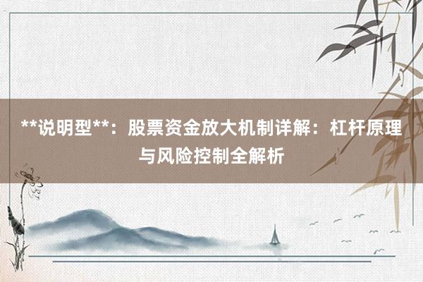 **说明型**：股票资金放大机制详解：杠杆原理与风险控制全解析