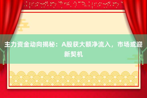 主力资金动向揭秘：A股获大额净流入，市场或迎新契机