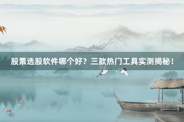 股票选股软件哪个好？三款热门工具实测揭秘！